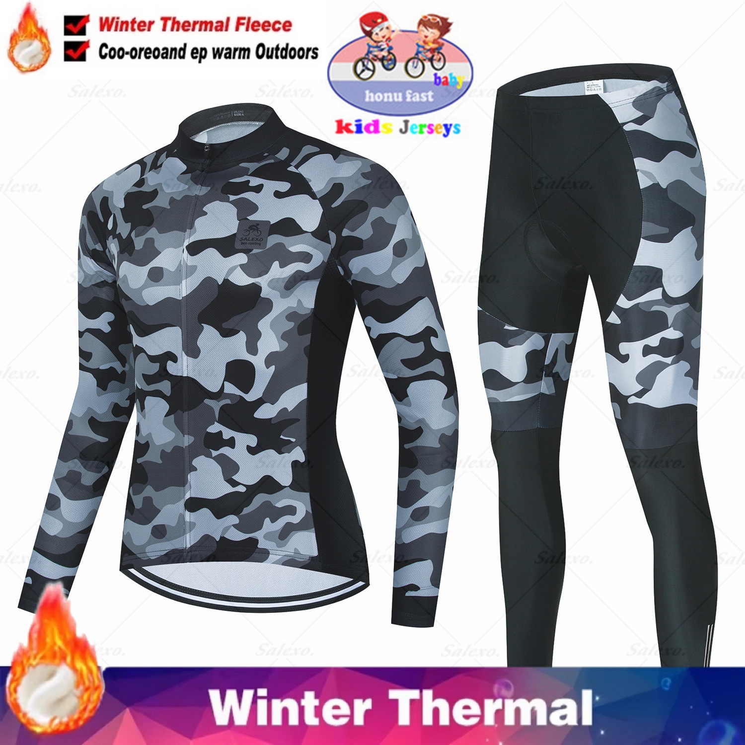 Winter Clothing Kids Sale - Winter Kids Cycling Jersey Set Children