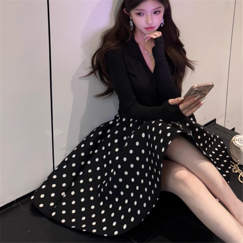 Winter Wear Clothes - Vintage Hepburn Black 2 Pieces Dress