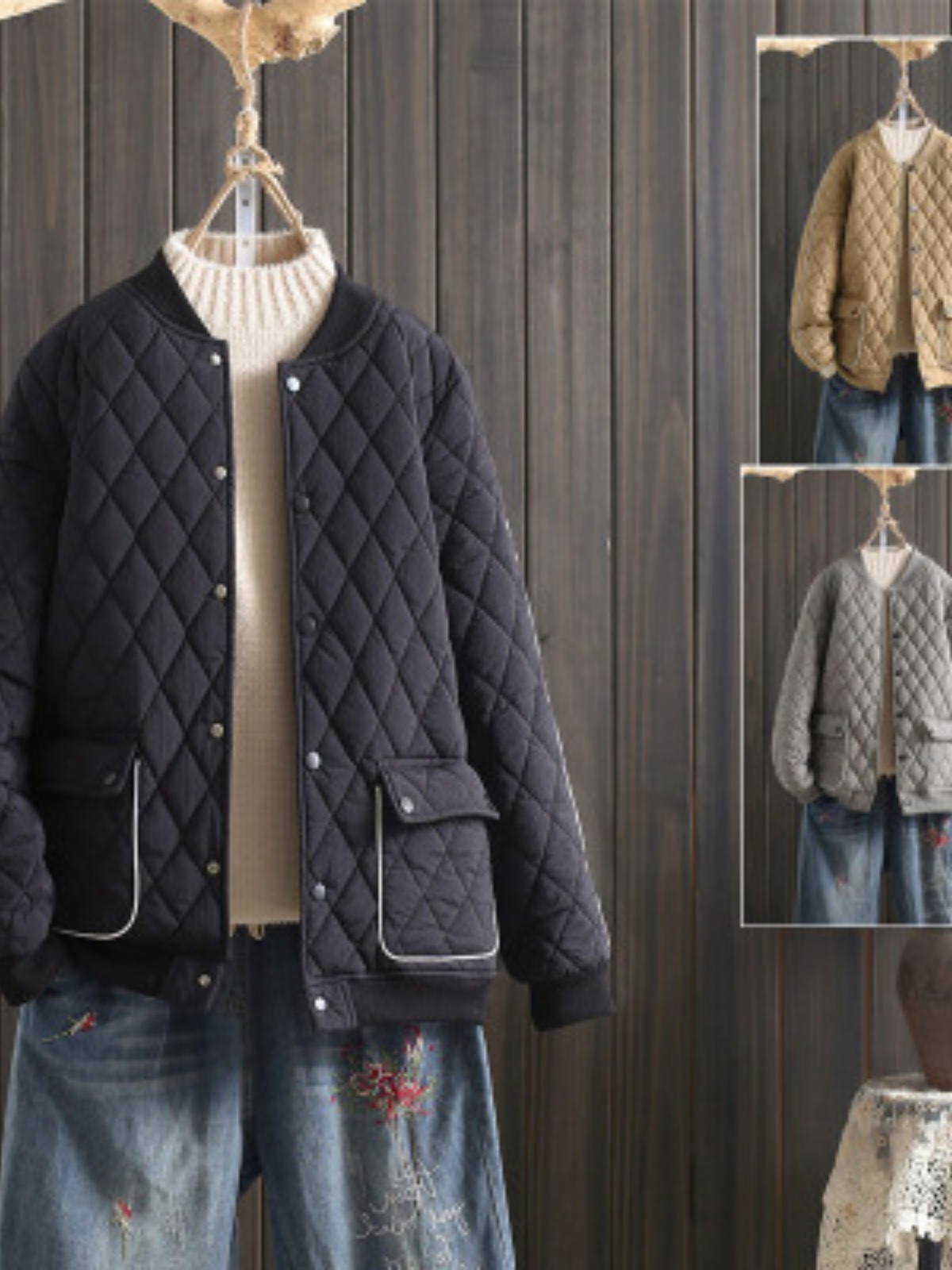 Winter Clothing Label - Korean Japanese Winter Thickened Diamond Large
