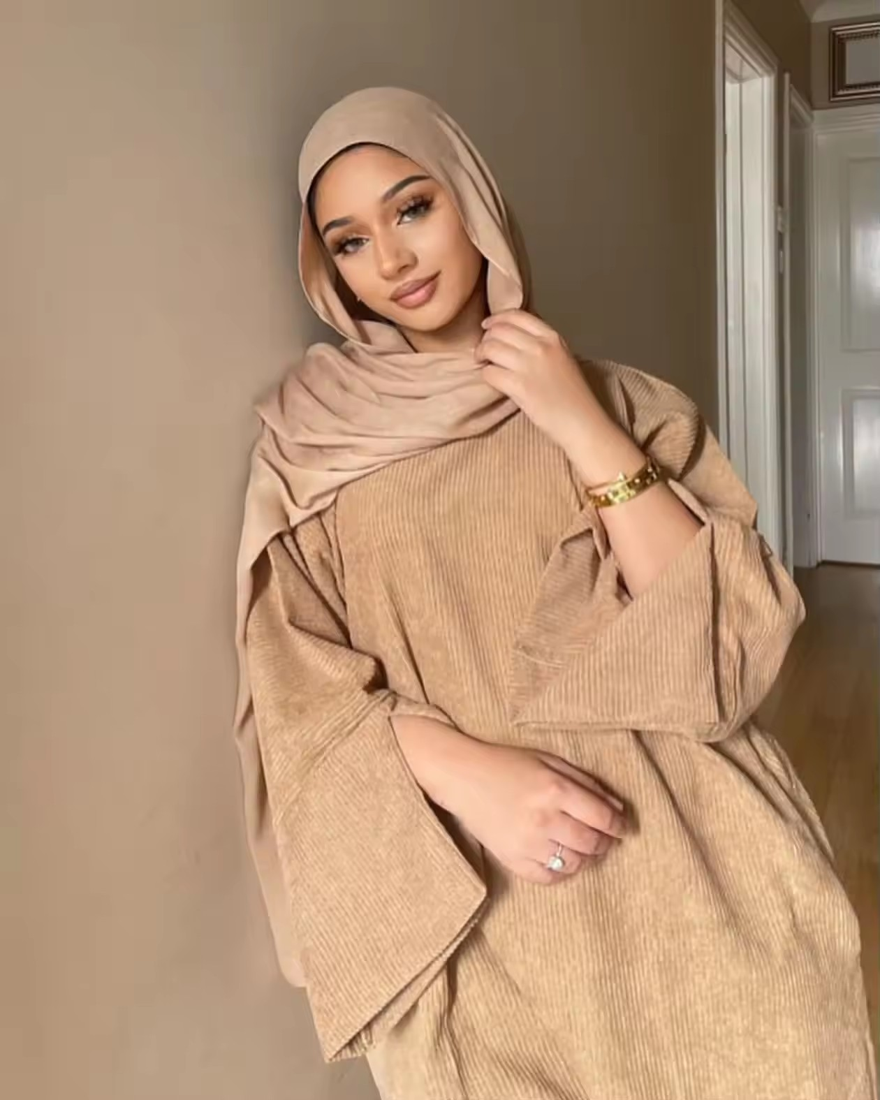 Winter Clothing Trends 2025 - Corduroy Ramadan Dubai Abaya Dress Luxury