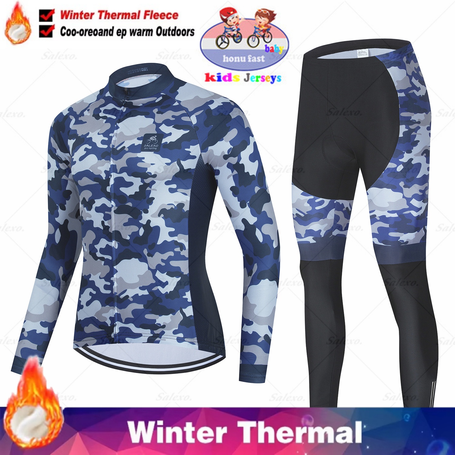 Winter Kids Cycling Jersey Set - مراجعة Winter Clothing Kids Sale وسعره