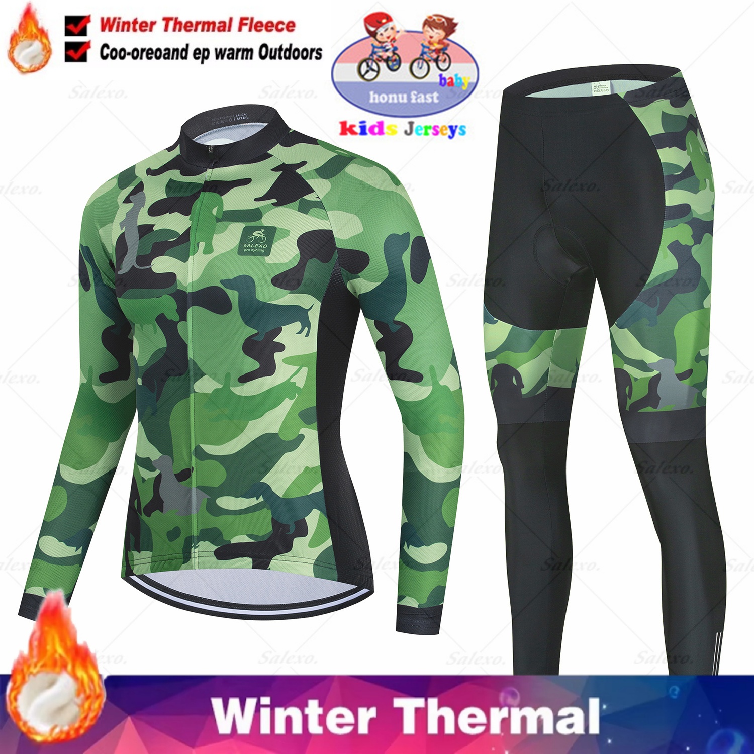 Winter Kids Cycling Jersey Set - مراجعة Winter Clothing Kids Sale وسعره