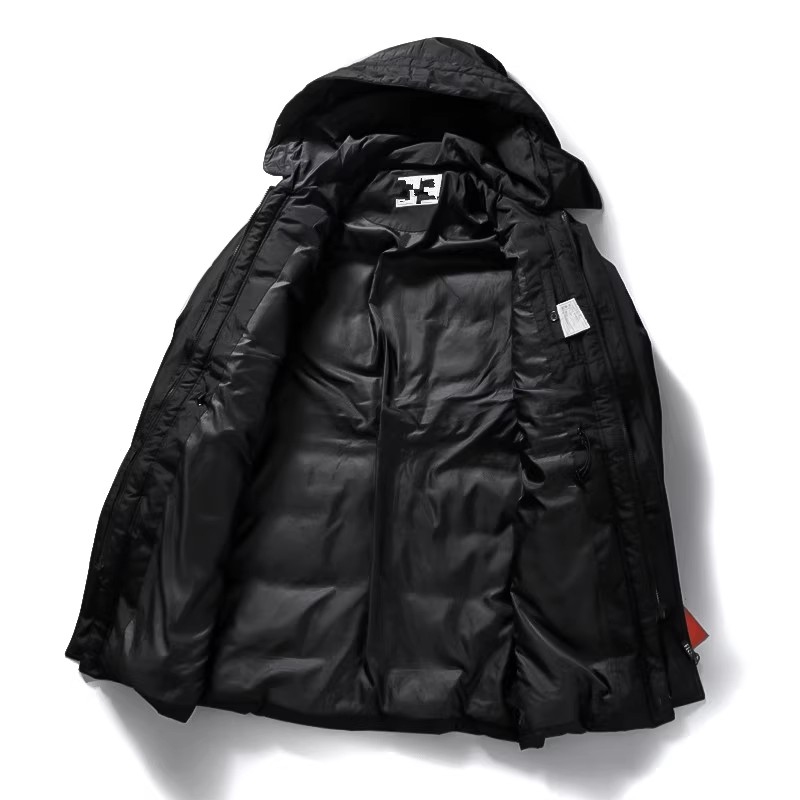 Men's Mid-Length Hooded down J - مراجعة Winter Clothing Label وسعره