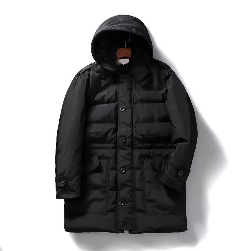 Men's Mid-Length Hooded down J - مراجعة Winter Clothing Label وسعره