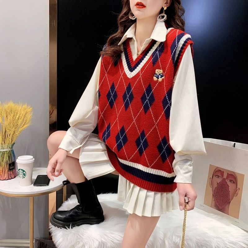 Red Knit Vests for Women Sleev - مراجعة Winter Clothing Trends 2025 وسعره