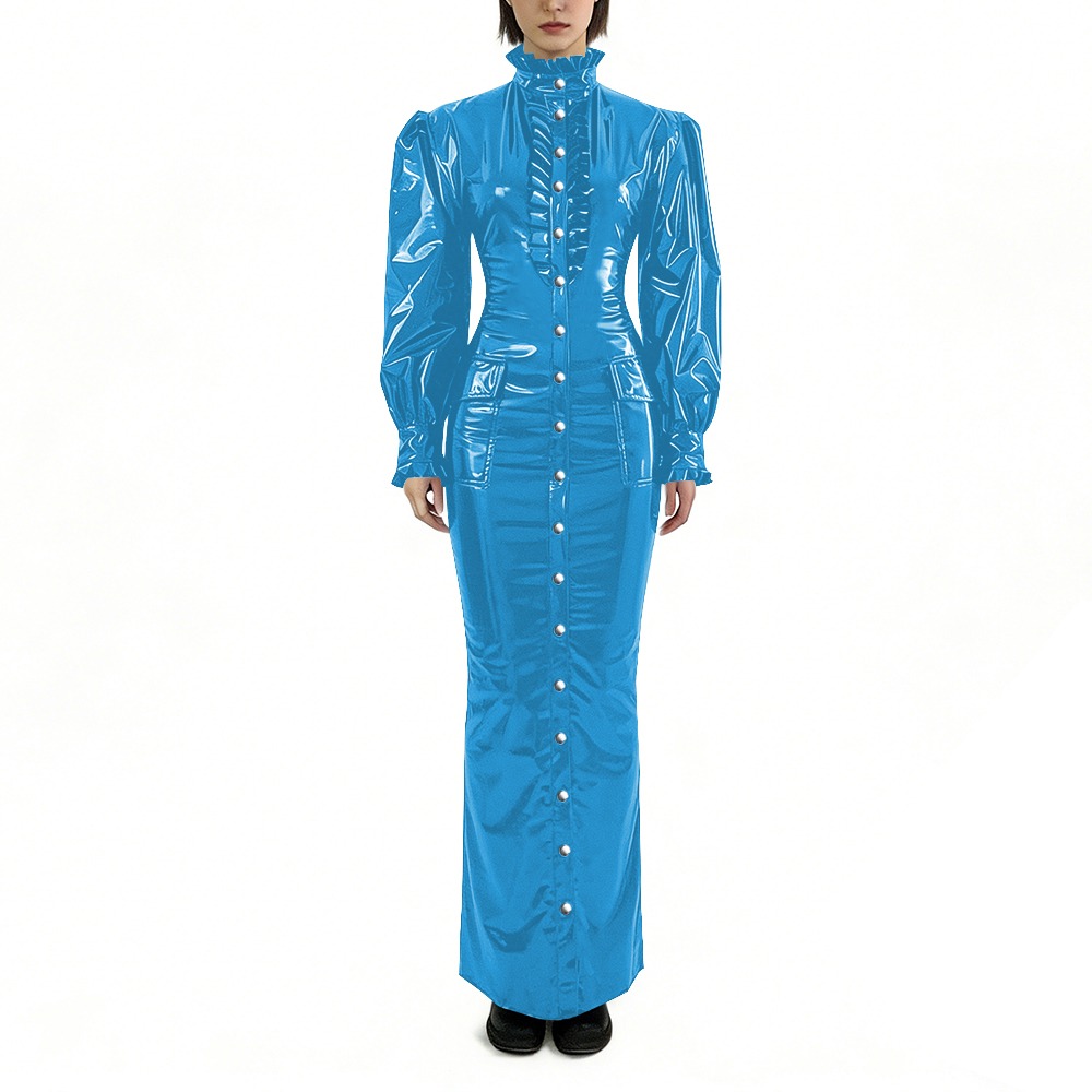Glossy PVC Long Pencil Dress P - مراجعة Winter Clothing Outfits وسعره