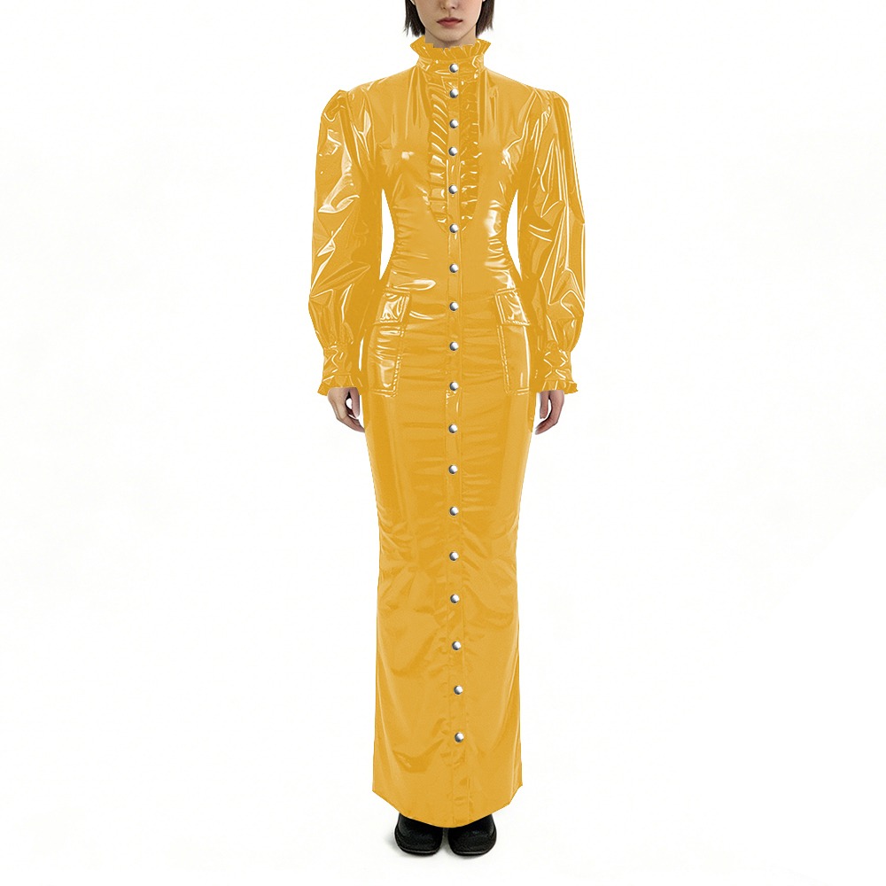 Glossy PVC Long Pencil Dress P - مراجعة Winter Clothing Outfits وسعره