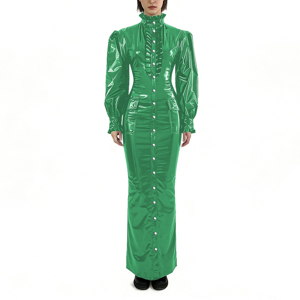 Glossy PVC Long Pencil Dress P - مراجعة Winter Clothing Outfits وسعره