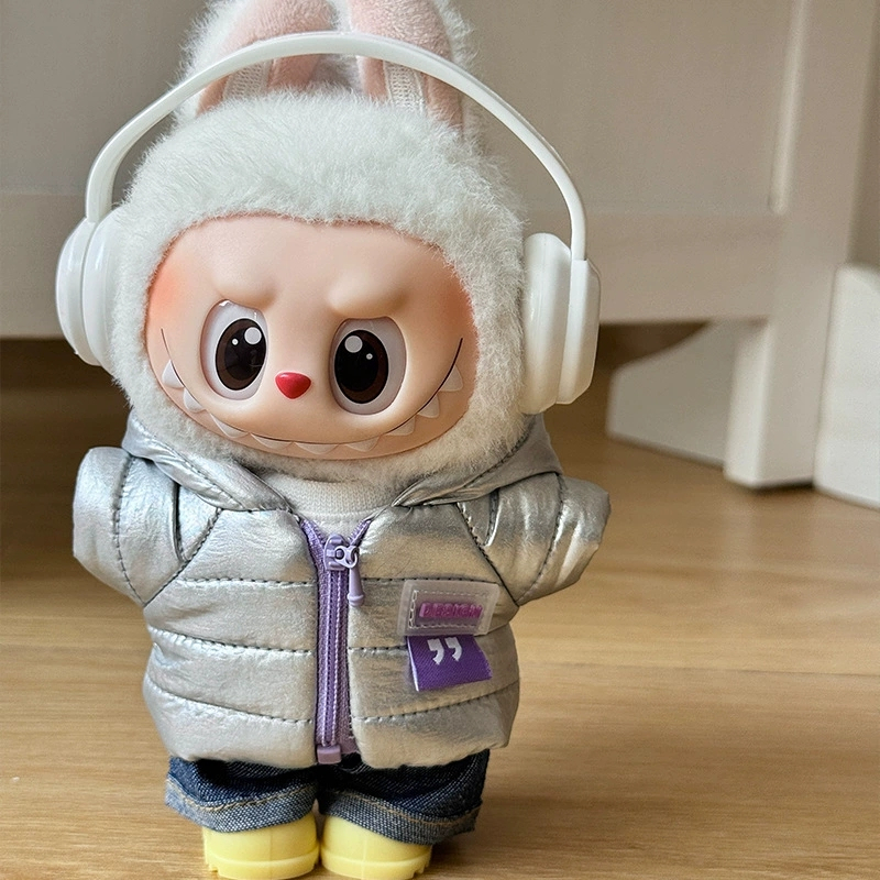 For 15 17cm Labubu Doll Down J - مراجعة Winter Clothing Items وسعره