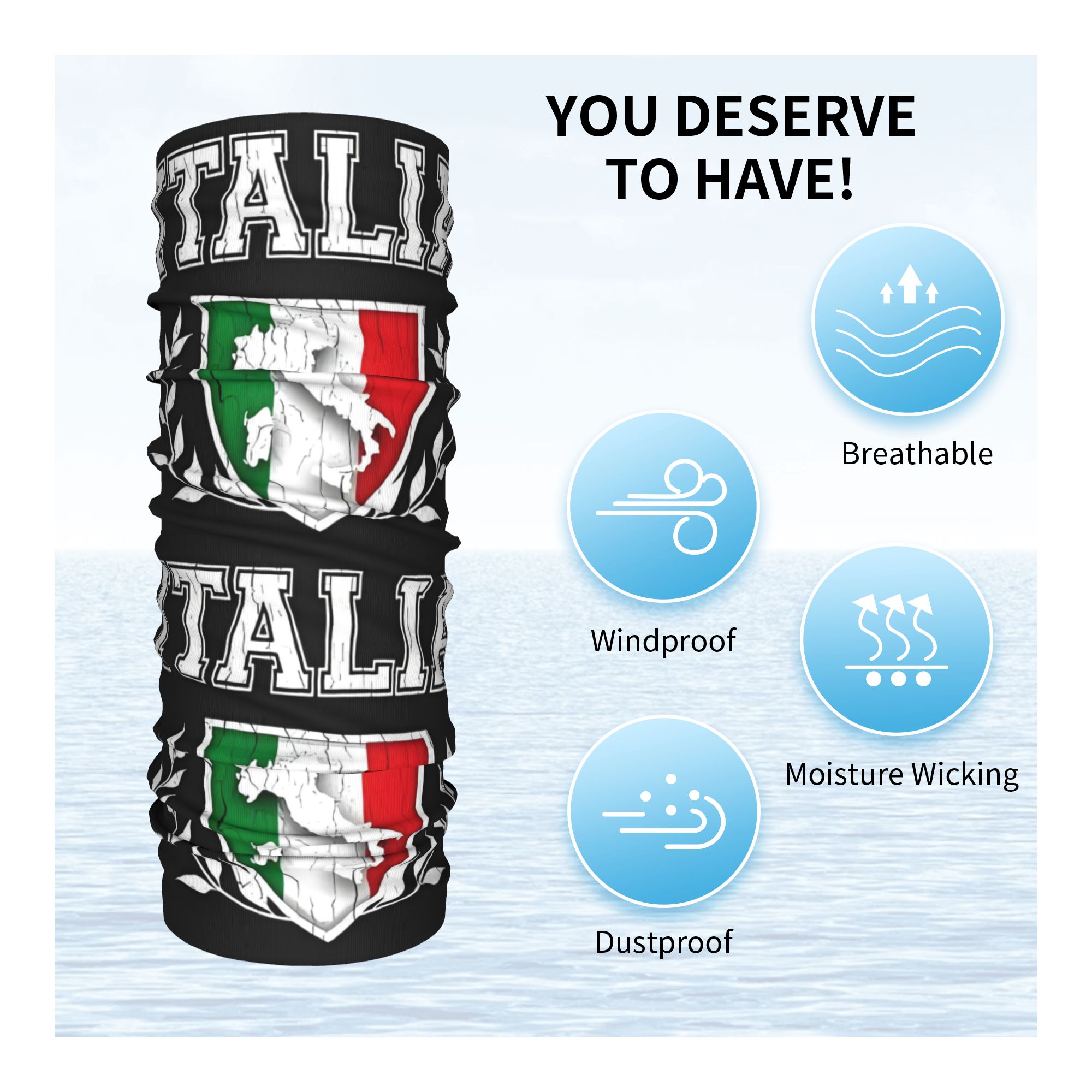 Custom Italy Flag Bandana Neck - مراجعة Winter Clothing Items وسعره
