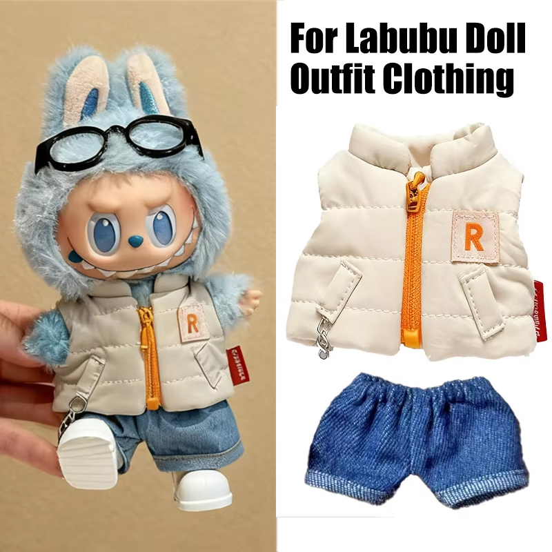 For 15 17cm Labubu Doll Solid  - مراجعة Winter Clothing Outfits وسعره