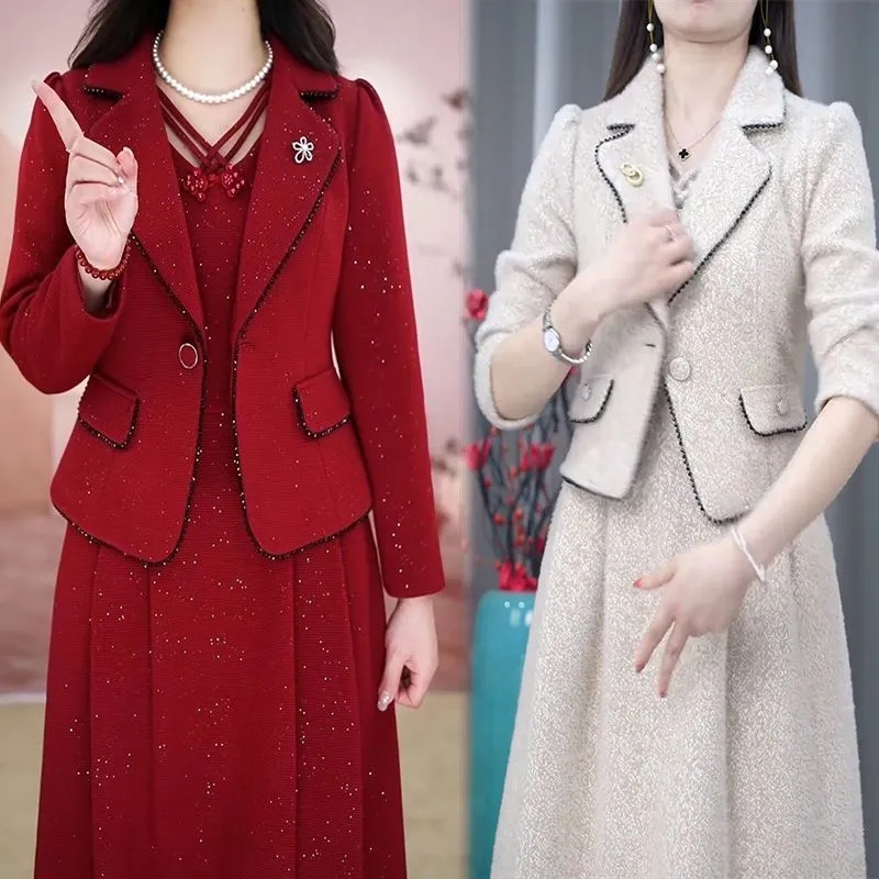 Middle Aged Female Dress Sets  - مراجعة Winter Wear Clothes وسعره